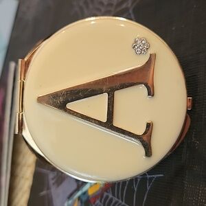 Compact Mirror w/ letter A